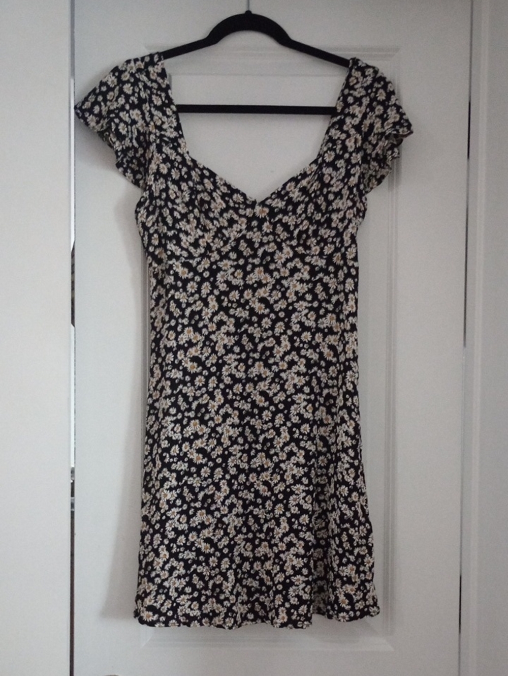 Hurley Black Mini Dress with Cream Daisy Print
